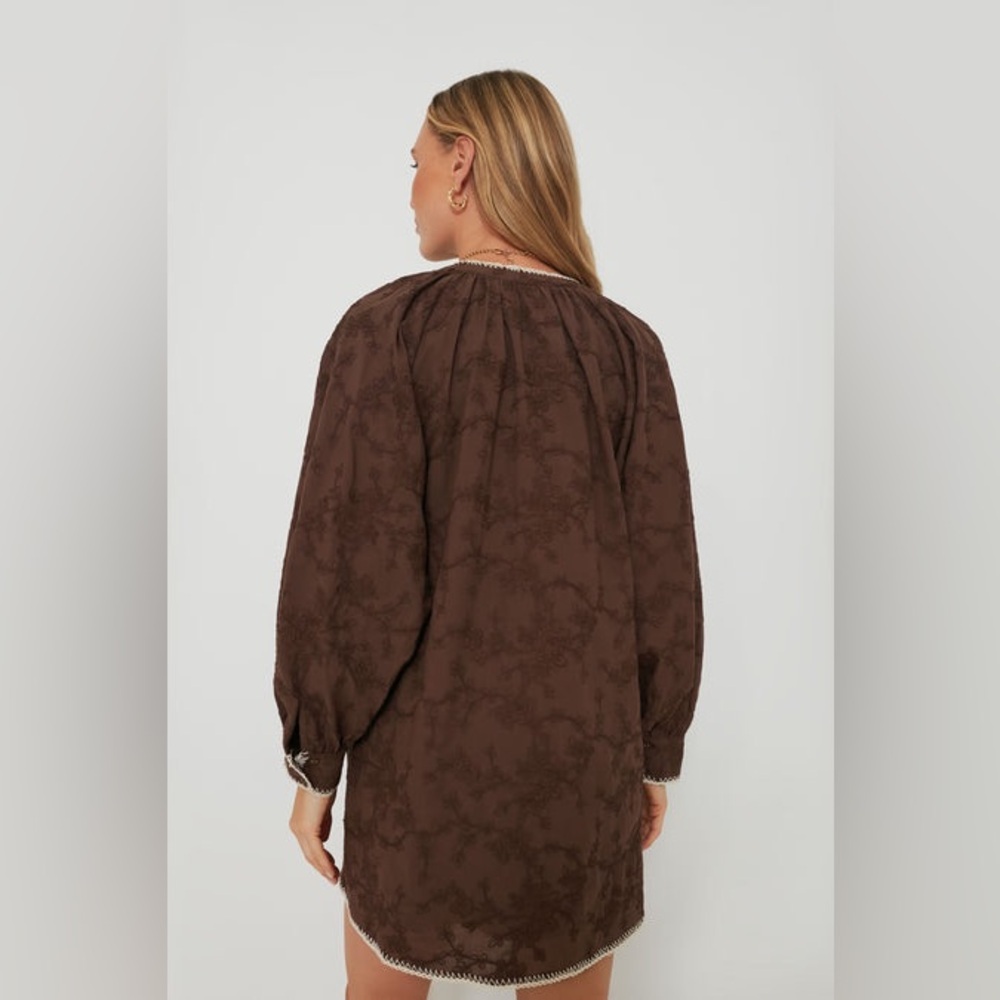 HYACINTH HOUSE Brown Embroidered Trisha Shirt Dress with Pockets Size Large - Picture 3 of 14